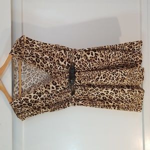 Leopard Print Belted Top GUC